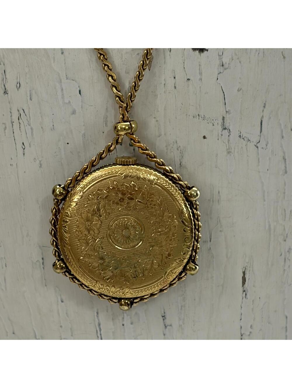 Pontifa gold filled/Plated/Rolled? watch necklace vintage 70s wind-up working! - Picture 3 of 8